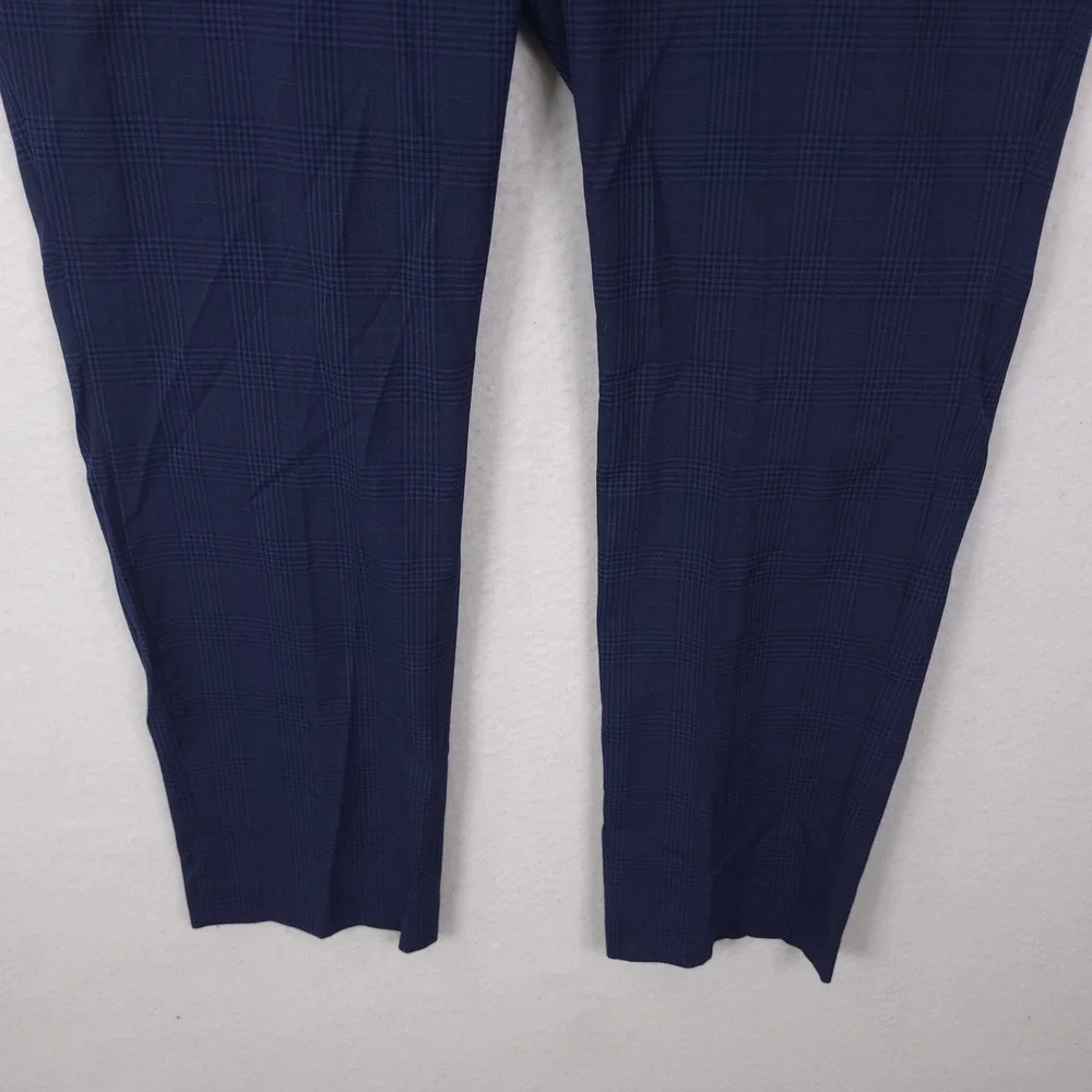 Lauren Ralph Lauren Dress Pants Men 40x30 Navy Glen Plaid Stretch Trousers - Picture 10 of 13